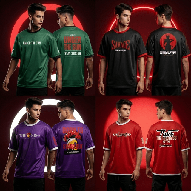 Stylish 4pc combo Drop Shoulder T-shirt ( 13118 )